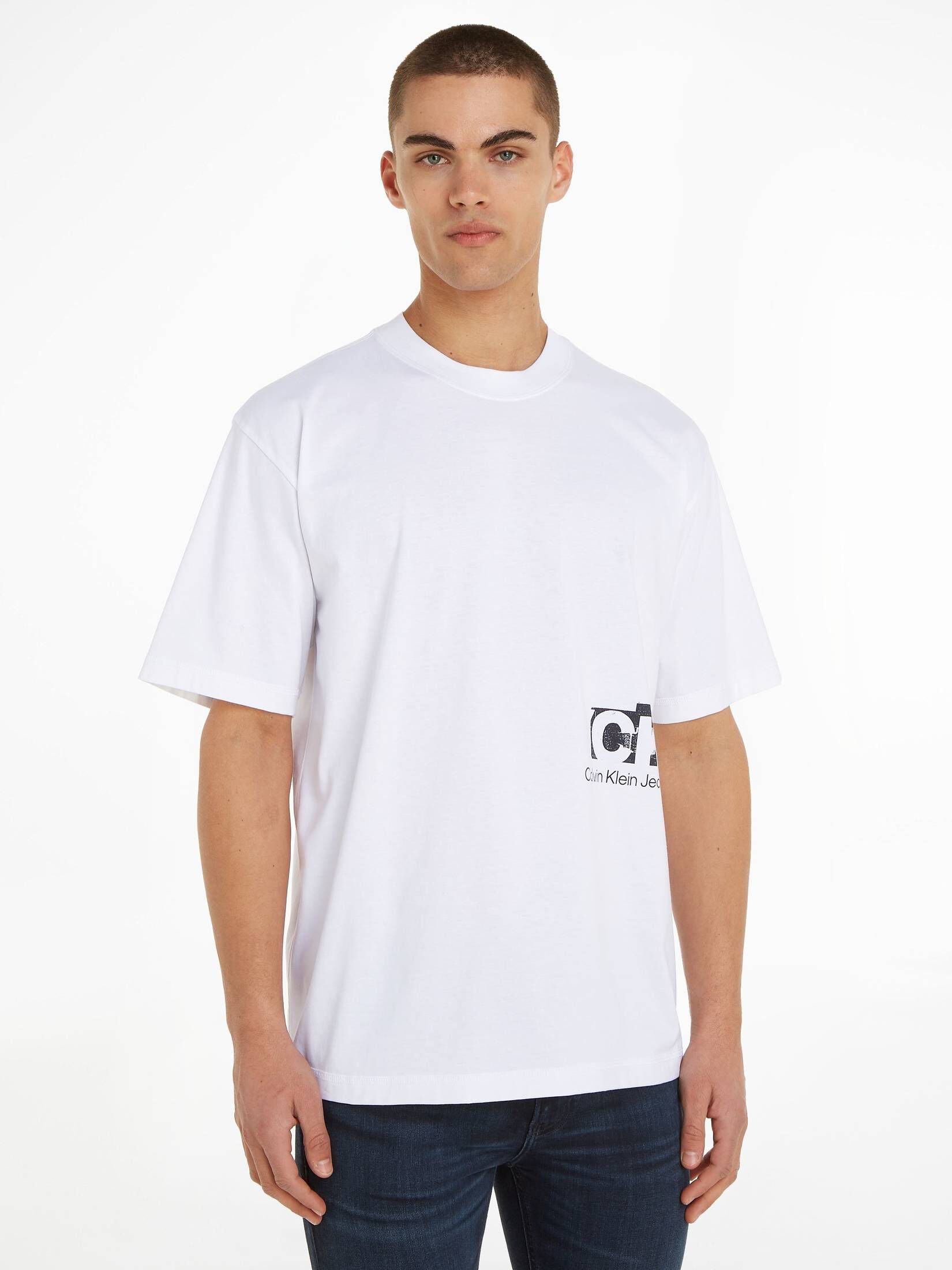 CALVIN KLEIN JEANS | LANDSCAPE TEE T-Shirt Oversized LAYER CONNECTED Bio-Baumwolle Herren kaufen mit Fit engelhorn