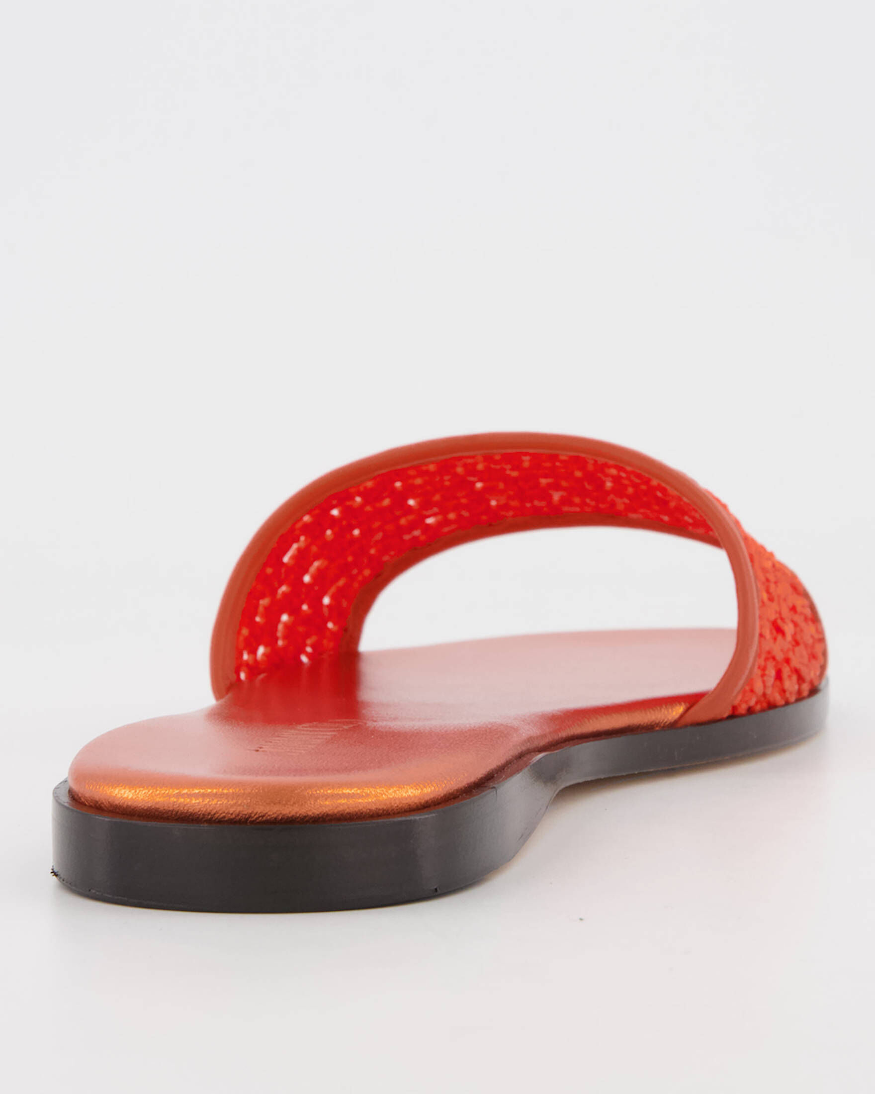 Jimmy Choo Minea Raffia Leather Slides - Orange