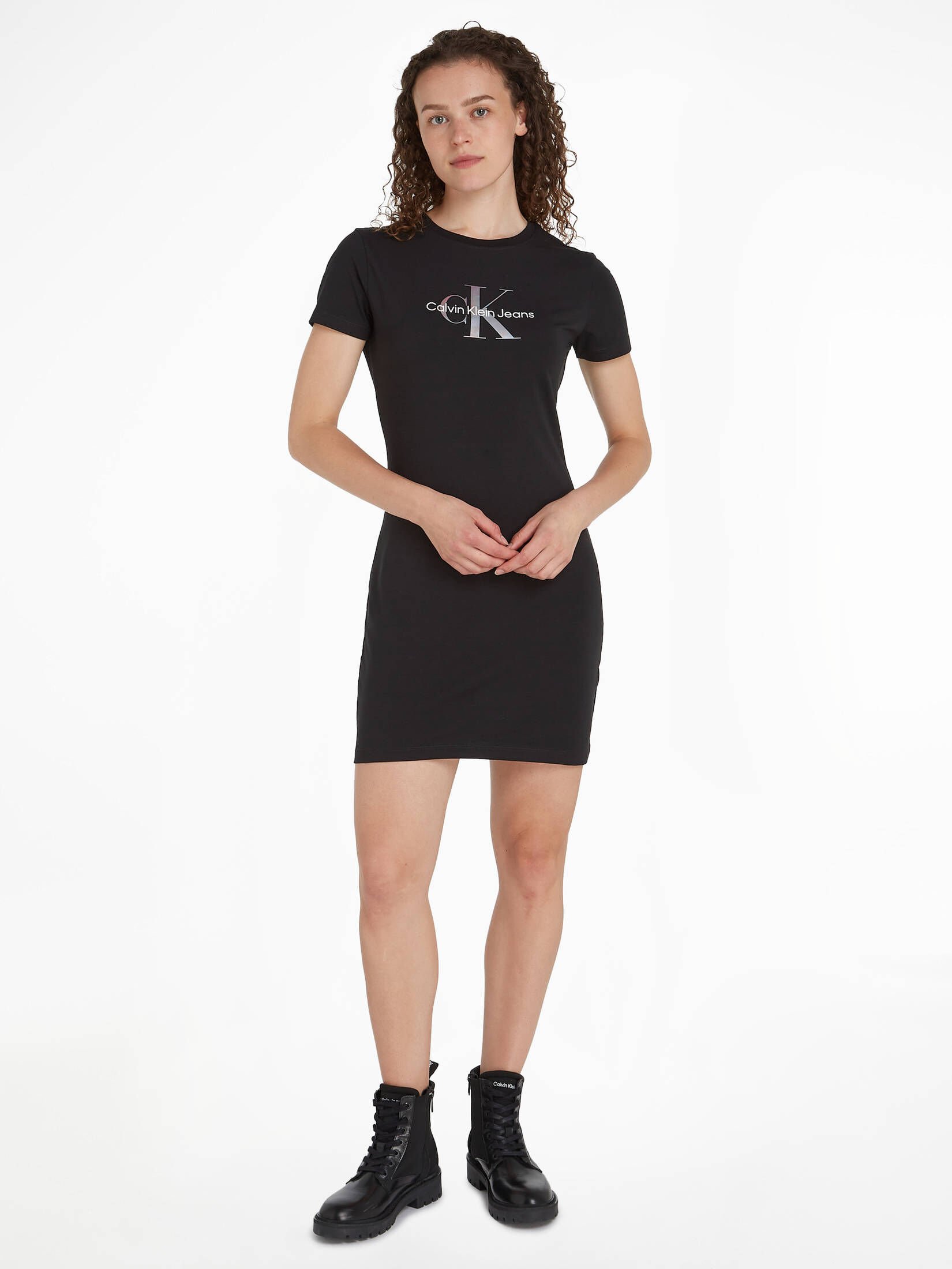 kaufen JEANS CALVIN Monogramm T-Shirt-Kleid KLEIN mit Damen | engelhorn